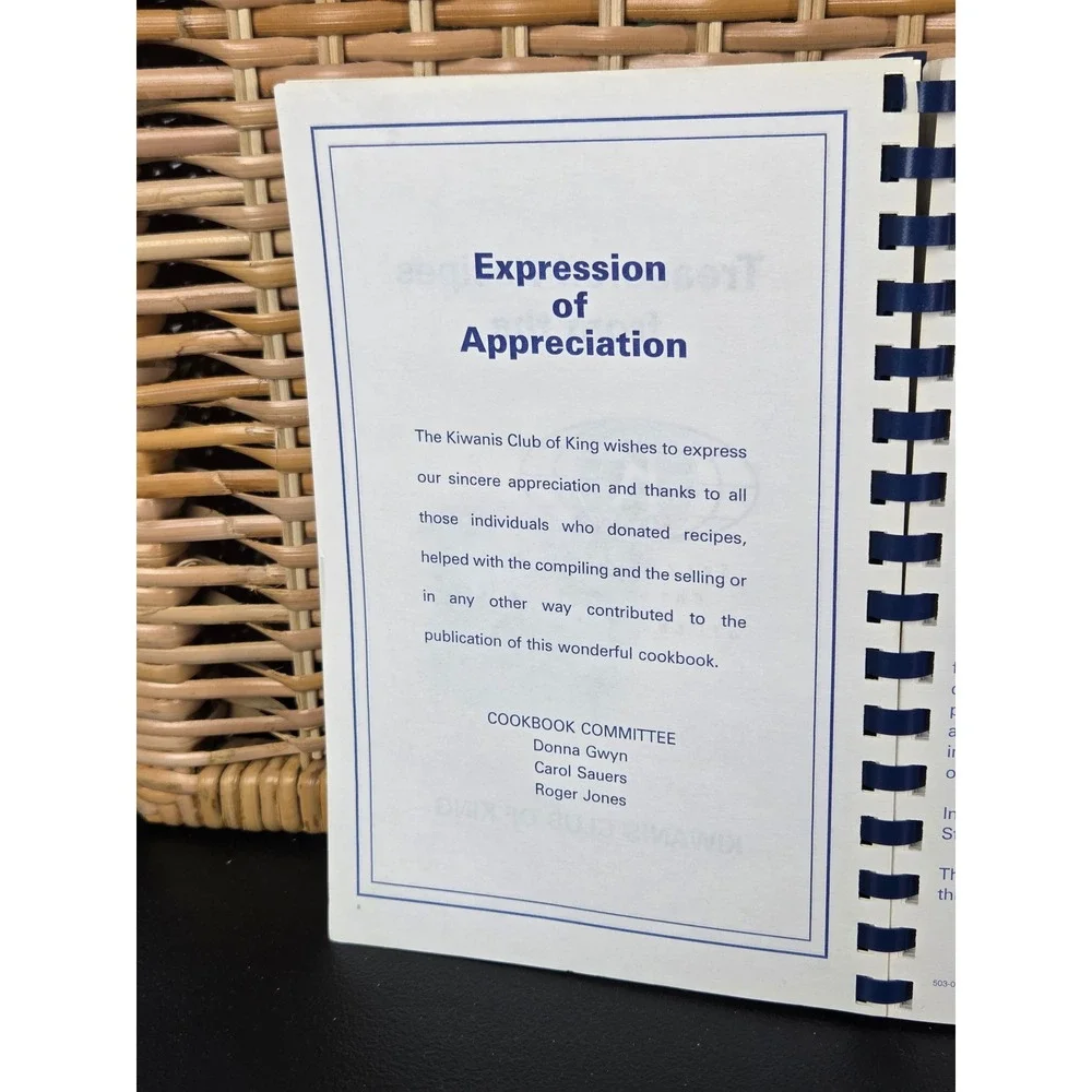 Kiwanis Club of King NC Treasured Recipes Community Cookbook 2001 Spiral Bound